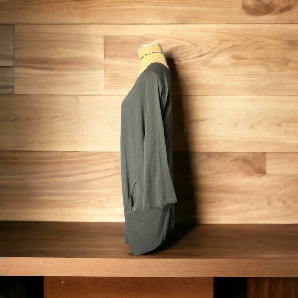 Eileen Fisher Basic Dark Gray Sheath Dress Pockets Cotton/Spandex Size XS - Picture 2 of 3